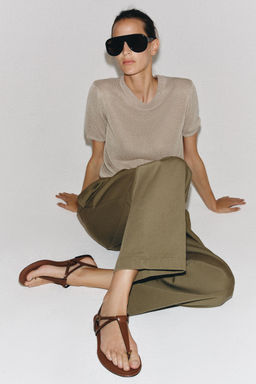 SANDALIA PLANA PIEL / Marr?n - Zara фото 3
