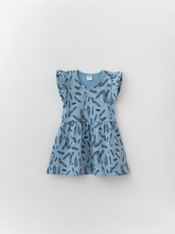 Платье для девочки перья на голубом, голубой, 270 - Lesi kids фото 3