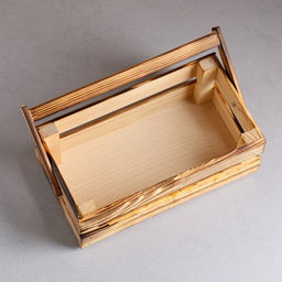 Подарочный ящик «Двушка», 24.5×13.5×9 см, деревянный, с ручкой, цвет обожжённое дерево