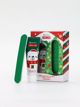 Подарочный набор новогодний Счастливого года, крем для рук, 30 мл и пилка для ногтей, URAL LAB