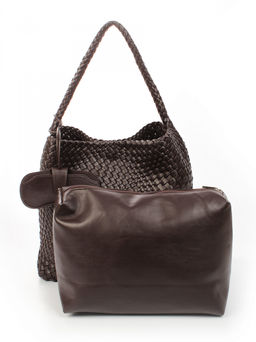 LACCOMA сумка СУ1053-0-темно-коричневый эко кожа хлопок  фото 4