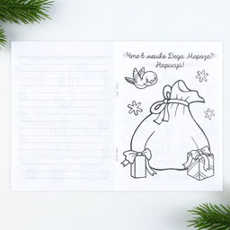 Подарочный набор новогодний, блокнот, карандаши простые 2 шт., восковые мелки «Исполнения желаний»