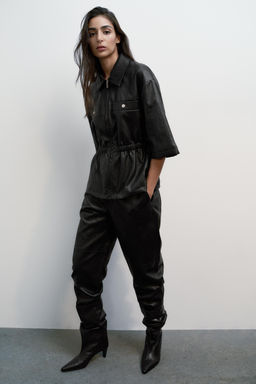 FAUX LEATHER TROUSERS