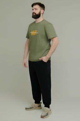 Арт. 613106  Комплект с брюками мужской 48-56 (5 шт) Цвет:верх-хаки,низ-черный