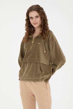 Женский свитшот цвета хаки