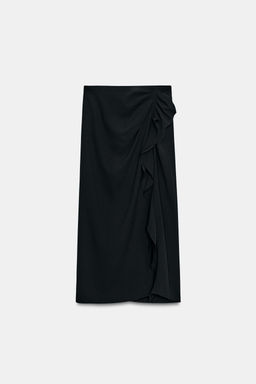 FALDA MIDI VOLANTE ZW COLLECTION / Negro - Zara фото 2