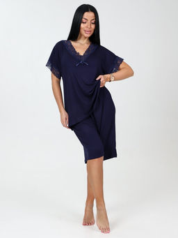 033 Домашний костюм шорты (Темно-синий) - А-дина фото 2