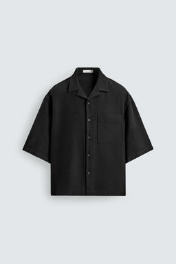 CAMISA BOXY FIT ESTRUCTURA / Negro - Zara фото 7