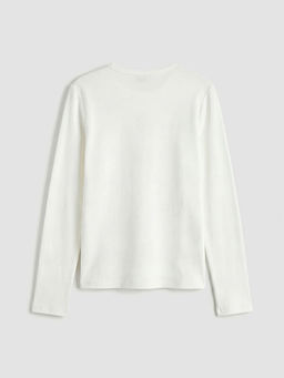 Bisiklet Yaka Bask?l? K?z ?ocuk Ti??rt