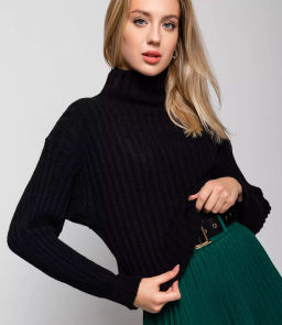 Свитер #КТ5126, чёрный