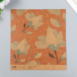 Цена за 10 шт. Бумага для скрапбукинга двусторонняя крафт Цветы, плотность 180 г, 15.5?17 см