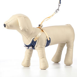 Комплект с мягкой шлейкой Якорь, размер L, поводок 120 х 1,5 см, ОГ 42-76 см, синий - Пижон фото 2