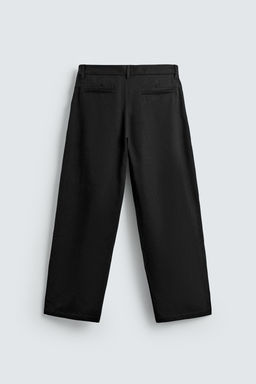 COTTON-LYOCELL PLEATED TROUSERS