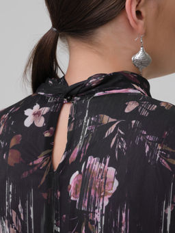 Платье из креп-шифона с принтом