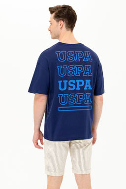 Erkek Lacivert Oversize Bisiklet Yaka Ti__rt