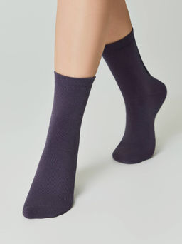 Цена за 2 пары. Носки Теплые CONTE COMFORT Носки женские (махровые) серо-фиолетовый - Conte elegant фото 2