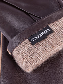 Перчатки женские 100% ш IS967 d.brown/cream - Eleganzza фото 4