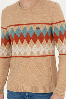 Мужской свитер песочного меланжа - U.s. polo assn фото 6