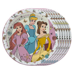 Цена за 3 шт. Принцессы. Набор бумажных тарелок, рисованные 2D, 6 шт d=180 мм