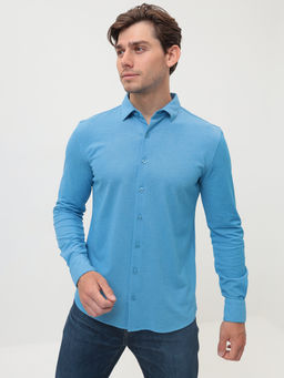 Батник мужской трикотажный GREG G143-ML (лазурь)  фото 10