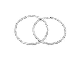 Серебряные серьги, без вставки, с-2,0 а/г, 2 см