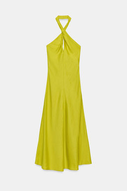 VESTIDO MIDI HALTER CRUZADO CON LINO / Lima - Zara фото 9