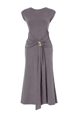 Kahverengi Bodycon Kolsuz Aksesuar Detayl? Midi Modal Orme Elbise TWOSS26EL00669 - Trendyolmilla фото 3