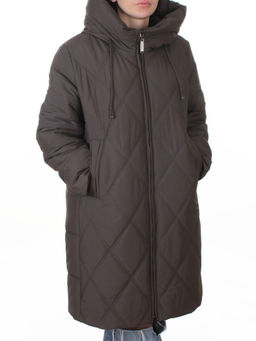 A612 GRAY/BROWN Куртка зимняя женская (верблюжья шерсть, 120 гр. холлофайбер)