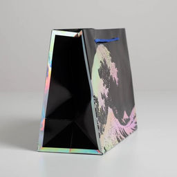 Цена за 2 шт. Пакет подарочный голографический, упаковка, The sea, 23 х 18 х 10 см