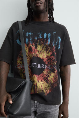 KNIT T-SHIRT WITH CONTRAST PRINT