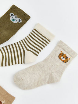 Hayvan Desenli Erkek Bebek Soket ?orap 5li