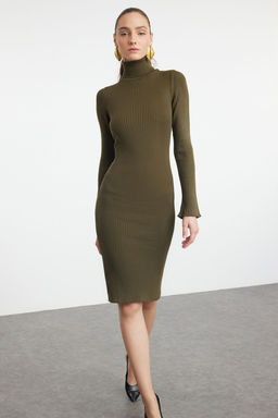 TRENDYOLMILLA Saks Mini Triko Kollar? Volanl? Elbise TWOAW20YN0005 фото 9