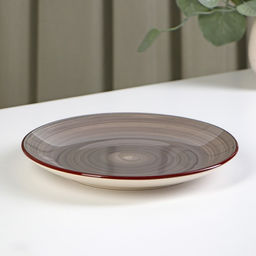 Тарелка керамическая десертная Доляна Морской мир, d=19 см, цвет коричневый фото 2