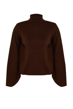 Ekru Basic Bal?kc? Yaka Triko Kazak TWOAW21KZ0485 - Trendyolmilla фото 9