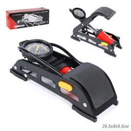 Насос ножной с манометром COMIRON FUJIN 1, стальная рама, алюминиевый цилиндр Presta-Schrader-Dunlop, 8,3 бар. Один поршень. /уп 15