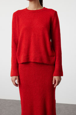 K?rm?z? Yumusak Dokulu Triko Alt-Ust Tak?m TWOAW23AU00217 - Trendyolmilla фото 3