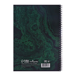 Цена за 2 шт. Тетрадь А4, 80 листов в клетку, на гребне Calligrata «Мрамор», зелёный
