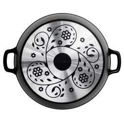 Кастрюля с антипригарным покрытием 8л, д30см Классик, h15см, s0,4см, литые ручки, стеклянная крышка с пароотводом, подарочная упаковка (Россия) - Домашняя мода фото 5