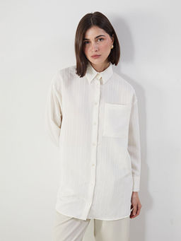 Dokulu Oversize Kad?n G?mlek Tunik