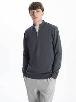 Dik Yaka Uzun Kollu Erkek Triko Kazak