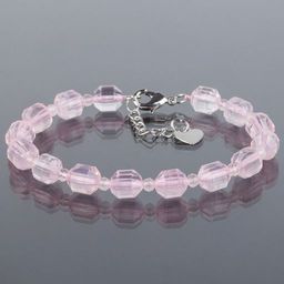 Браслет из Розового кварца огранка 20 см +