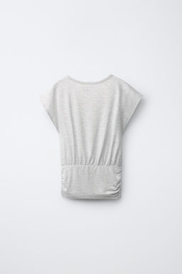 CAMISETA FLUIDA FAJ?N / Gris vigor? - Zara фото 3