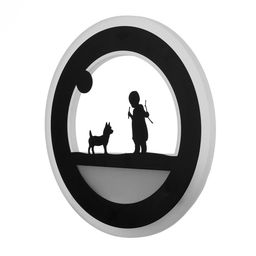 Бра Девочка и щенок LEDx90 черная 22?3.8?22 см