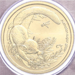 Монета 1 доллар 2011 года Австралия Детеныши диких животных  Сахарная летяга (в конверте с почтовой маркой)