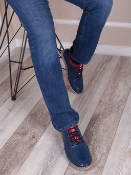 Кеды мега удобные / Слипоны мужские 134-57-00 Темно-синий - Piniolo фото 3