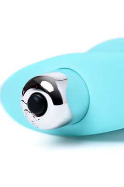 Анальный вибратор Штучки-Дрючки, голубой, силикон, 11,5 см  фото 6