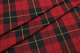 Фуле Клетка цв.красно-бордовый/черный, ш.1.45м, хлопок-100%, 180гр/м.кв - Купава фото 5