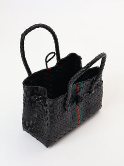 Сумка плетёная пластиковая, 23×11×30 см, чёрная