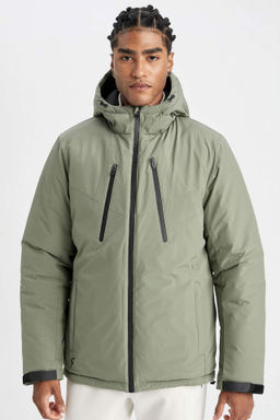 DeFactoFit Termometreli Mont Su Itici Ruzgar Gecirmez Slim Fit Dar Kesim Kapusonlu Fermuarl?  фото 2