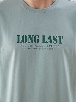 Bisiklet Yaka Bask?l? Penye Erkek Ti??rt